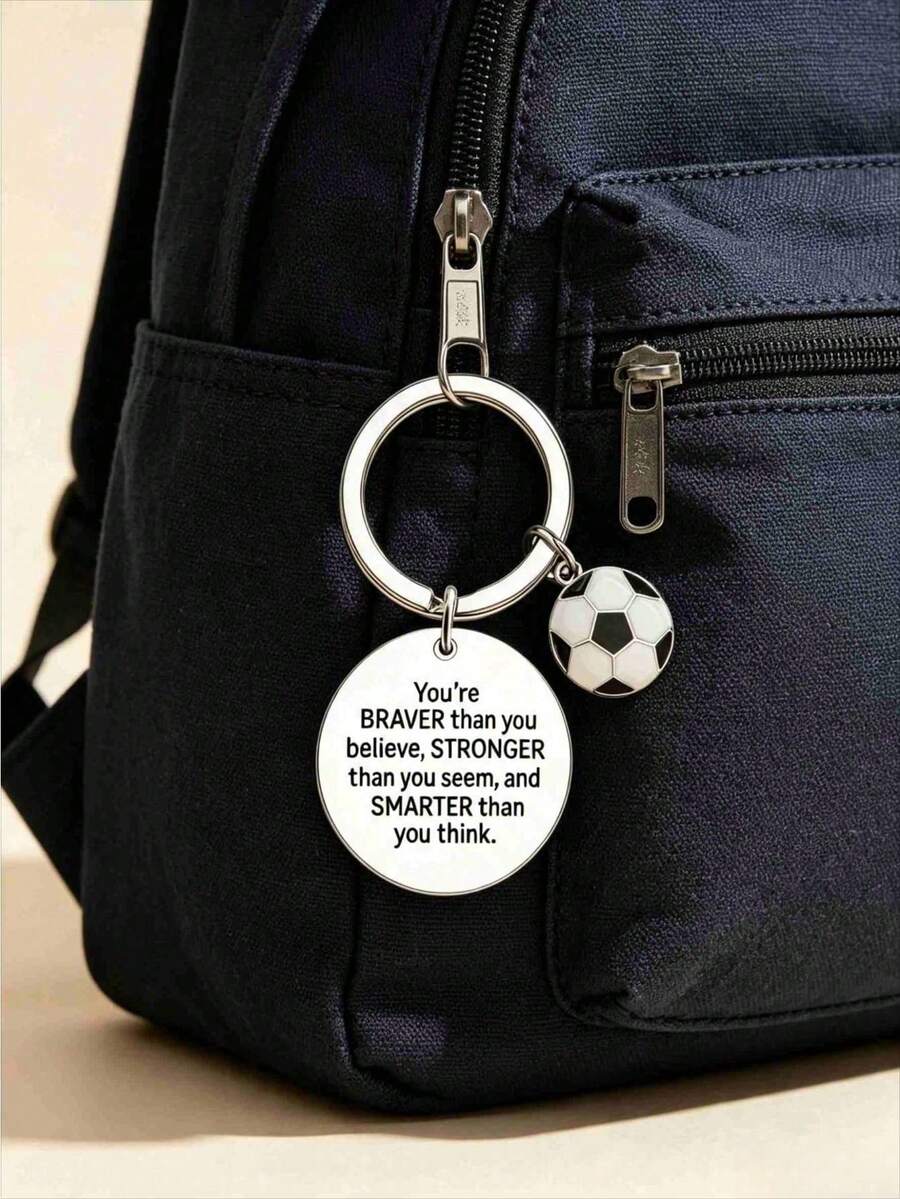 Soccer Pendant Keychain Backpack Strap Accessory, Cool Soccer Enthusiast Keychain - A - View 1