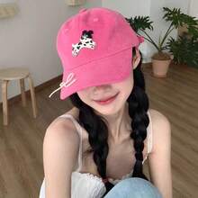 1pc Cute Puppy Embroidered Baseball Cap For Women, Spring/Summer Small Face Effect Large Head Circumference Versatile Dad Hat - Baseball Cap - View 1