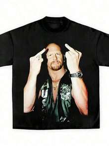 Wrestling Shirt, Sports T-Shirt Gift, Workout T-Shirt, Gift For Him, Men's Summer Clothing Y2k, Adult And Children's Sizes, Graphic T-Shirt, Y2k, Summer Tops - 黑色 - 查看 1
