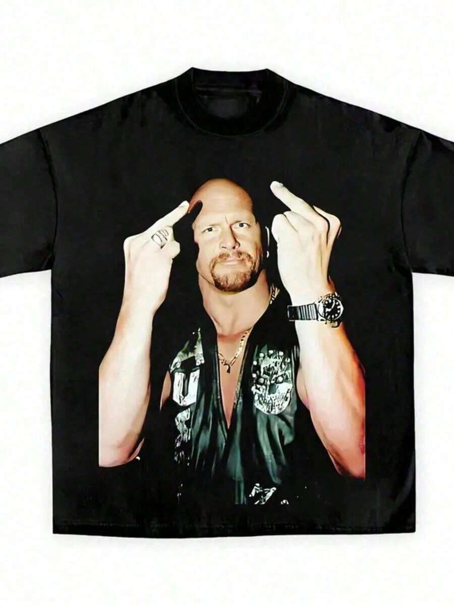 Wrestling Shirt, Sports T-Shirt Gift, Workout T-Shirt, Gift For Him, Men's Summer Clothing Y2k, Adult And Children's Sizes, Graphic T-Shirt, Y2k, Summer Tops - 黑色 - 查看 1