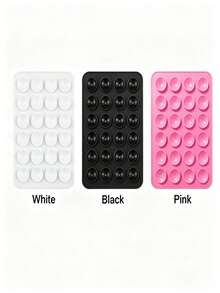 1pc Suction Cup Phone Back Mount Stand | Easy Adsorption & Hands-Free Dual Function, Suitable For Home Makeup, Skincare, Hair Drying, Watching Shows, Travel & Video Browsing, High-Elastic Soft Silicone + Strong Adhesive Material, 24 Evenly Distributed Round Suction Cups + Trace-Free Adhesive Details, Portable No-Drill Phone Mount Stand - Multicolor - View 6