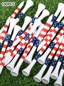 3 1/4" & 2 3/4" Golf Tee Wooden Tees, 10/20/50pcs Set, Durable With Colorful Striped Design To Maintain Consistent Height, 70mm Long Tees Suitable For Golfers - Multicolor - View 9