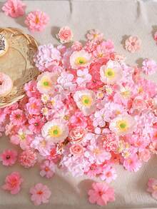 20 Stücke/50 Stücke/Packung Rosa gemischte künstliche Blumenmaterialien, mehrere Farboptionen - Kunstblumen, handgefertigte Haarschmuck, Kranzmaterialien, Hochzeitsblumen, geeignet für DIY-Basteleien, Kranzherstellung, Feiertags- und Geburtstagsdekorationen, Brautarmbänder, Heim- und Floristendekoration, ganzjährig verwendbar - Pink - Übersicht 4