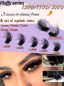 432pcs D-Curl Fluffy False Eyelash Clusters, Cluster Lashes, 0.07mm D-Curl 10-16mm Mixed Natural Eyelash Extension, Super Thick Growth Cluster Lashes, Curled Individual Lashes, Cartoon-Like Growth Lashes, Suitable For Beginners Home Use - View 3