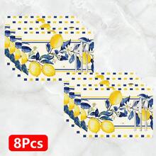 1件/4件/6件裝 家居裝飾 檸檬圖案印花亞麻餐墊 全季節適用 適合餐桌 可水洗 餐墊杯墊 廚房餐墊 家居用品 廚房用品 餐桌裝飾 - 彩色 - 查看 13
