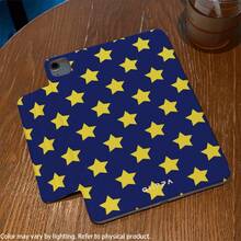 GIIPPA Deep Navy Blue & Yellow Star Print Protective Case, Magnetic Detachable Y-Fold Shockproof Cover With Pen Slot, Compatible With IPad Mini 6/7, Air 2/3/4/5/11/13, 5/6/7/8/9/10/11, Pro 10.5/11/12.9, Perfect For Valentine's Day, Back To School, Office, Christmas, Halloween, Thanksgiving, Girlfriend Gift, Wedding Season, Minimalist Star Campus Office Holiday Aesthetic - Multicolor - View 5
