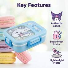 1個 Sanrio Hello Kitty & Friends 粉色便當盒套組 - 防漏、長方形、耐用塑料分格午餐盒，手洗，適用於工作、學校和旅行。便當收納盒 | 卡通主題便當盒 | 易於清潔的材質 - 彩色 - 查看 5