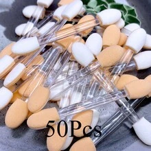 Mollie Lipper 50 buah Kuas Spons Dua Sisi, Set Aplikator Eyeshadow Mudah Digunakan, Gagang Kristal, Riasan Sempurna, Kuas Nilon Bebas Pewangi, Cocok untuk Semua Jenis Kulit - MultiWarna - View 11