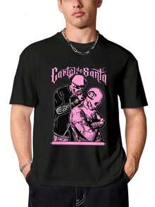 Skull Tattoo Artist, Classic Retro Hop Casual Fashion Y2K Skull Tattoo Popular Skull Letter Print Boutique 180g Cotton T-Shirt - 彩色 - 查看 1