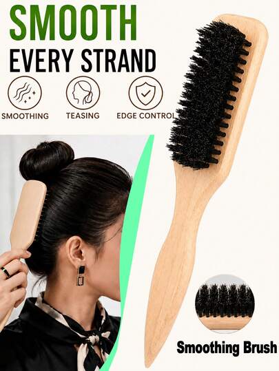 1 pieza Peine profesional sin olor para peinar el cabello, cepillo de cerdas de jabalí unisex, cepillo para barba, peine/cepillo de limpieza de cabello de color degradado, adecuado para cabello fino/grueso, perfecto para el Día Nacional, uso en el baño, masaje del cuero cabelludo, regreso a la escuela, viajes, vida diaria y un excelente regalo para amigos y familiares