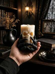 Skull Shaped Silicone Mold, Suitable For DIY Gothic Style Candles, Plaster Resin Crafts And Aromatherapy Diffuser Stones, Dark Theme Wax/Plaster Mold, Desktop Decoration, Perfect Gift For Crafters And Gothic Enthusiasts - Skull Column - View 3