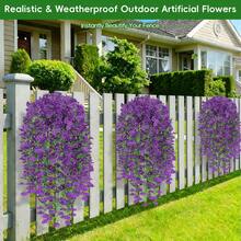 2pcs UV-Resistant Artificial Morning Glory Hanging Vines - Vibrant Pink And Purple Artificial Flowers For Outdoor Decor, Garden, Wedding And Summer Festivals, Realistic Plastic Vines For Home Decor, Garden Decoration | Cascading Vines | Maintenance-Free Artificial Plants For Home Decor - Purple-blue - View 8