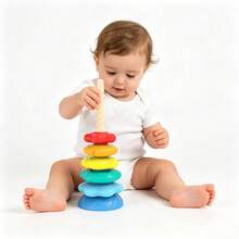 Spiral Rainbow Stacking Rings Toy, Montessori Sensory Stacking Tower, Early Learning Toy, Develops Fine Motor Skills And Hand-Eye Coordination, Suitable For Stacking Play Gift For Boys And Girls 18 Months And Up - Multicolor - View 4