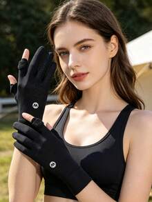 EIGIIS Ice Silk Sun Protection Gloves UV Protection Anti-Slip Touchscreen Driving Gloves Suitable For Cycling, Horse Riding, Golf, Hiking - Solid Color - View 3