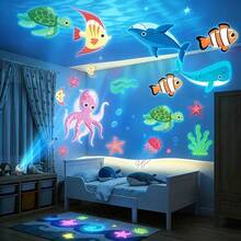 動態旋轉 LED 投影燈，夜燈投影機，USB 海洋投影燈，360 度旋轉，亮度可調，LED 氛圍燈，適用於臥室、派對、居家 - 白色 - 查看 9