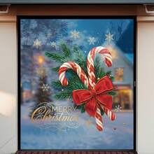 1pc Christmas Window Sticker, Pine Branch, Red Berry, Candy Cane, Bow And Gift Pattern, Suitable For Decorating Store Window Or Glass Door, Create Holiday Atmosphere, Static Cling, Merry Christmas - View 7