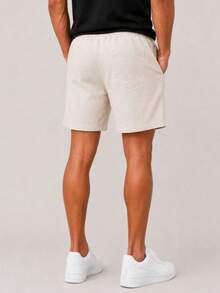 Kit 3 Premium Linen Shorts Bermuda Mauricinho Men's Casual Basic Comfortable Drawstring Waist - Rosa Pálido - Ver 5