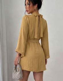 Women Midi Dresses - Champagne - View 1