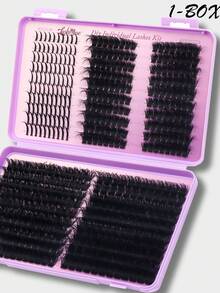 520Pcs D-Curl Volume Lashes Extension Kit, Natural Length, Fluffy False Eyelashes, 3D Natural Eyemakeup, Kit Includes Lash Glue, Tweezers And Brush, Reusable, Lightweight And Easy To Use. Great For Holidays, Costume Parties, Glam Makeup, Party - Pink - View 13