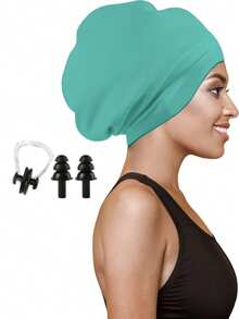 120g Extra Large Silicone Long Hair Swim Cap - Unisex Swim Cap - Extra Large Swim Cap - Waterproof Silicone Swim Cap - Suitable For Dreadlocks, Afro Extensions, Wigs, Beach Essentials, Beach Accessories, And Pool Floats. - Multicolor - View 19
