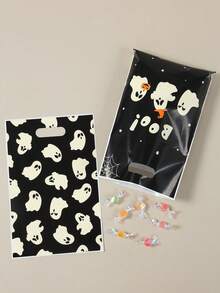 50/25/1 Halloween Geschenktüten, Halloween gruselige "BOO" Geschenktüten, Halloween Geistermuster dekorative Tragetaschen, Halloween Partyzubehör, Halloween Süßigkeiten- oder Snack-Tüten, Halloween Schokoladentüten, Halloween Küchenverpackungsmaterial, Halloween Dekorationen, Horror Spukhaus Dekoration, Halloween Raumdekoration, Halloween Heimdekoration, Partygeschenke, Halloween Dekoration, Gothic Stil, Herbstdekoration, Halloween, Vampir Thema - A - Übersicht 5
