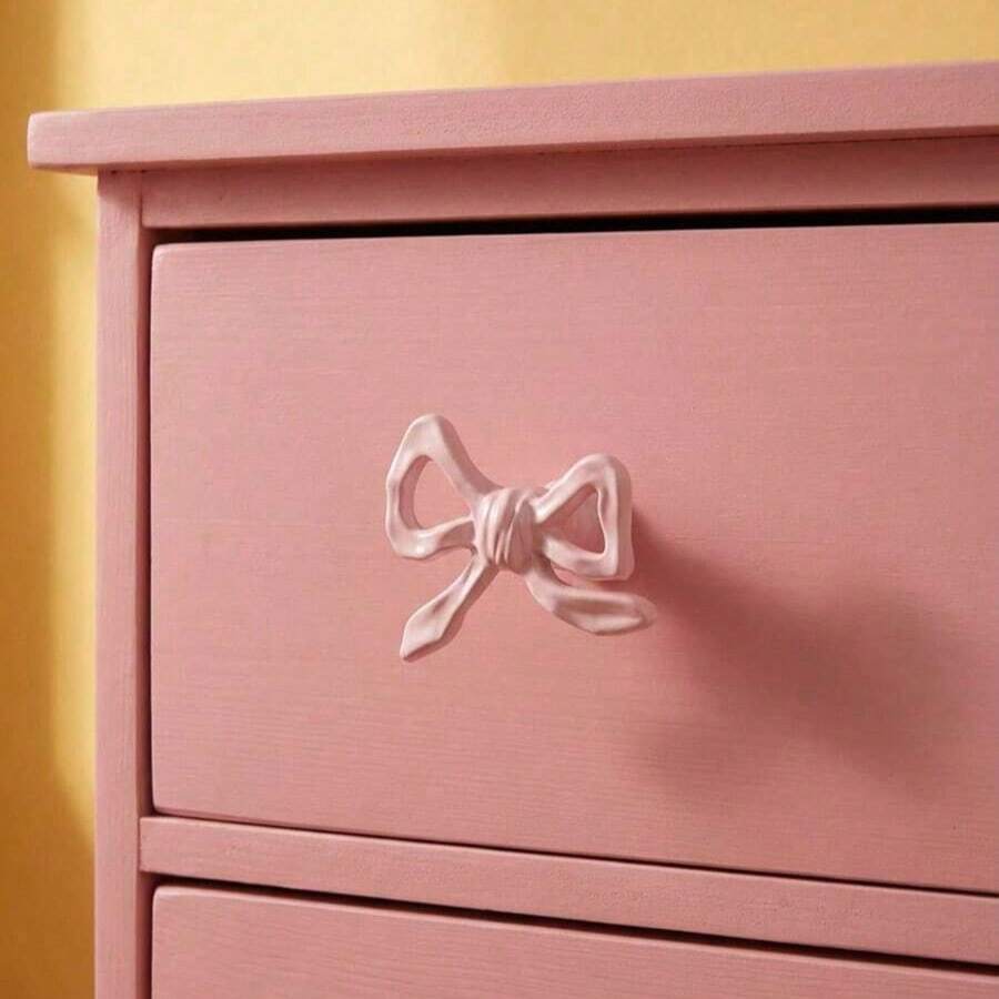 Bowknot Pull Handle, Girly Drawer Wardrobe Jewelry Box Cabinet Door Knob - A - View 1