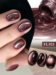FOUR LILY 1件 10ml 奢華酒紅色貓眼凝膠指甲油，玻璃珠效果磁吸半永久浸泡式 UV LED 凝膠指甲油，適合夏季美甲，居家與沙龍美甲 DIY 指甲用品 - 酒紅色 - 查看 2