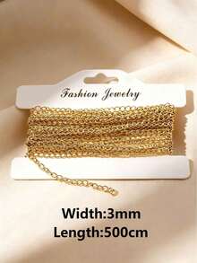 1/2/5m 304 Stainless Steel Extension Chain, 3mm Thick, For Jewelry Making And DIY Crafts - 3mm Wide Extension Chain - View 8