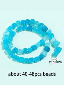 Manik-manik Batu Warna-warni Persegi 8mm, Manik-manik Lepas Alami untuk Perhiasan DIY, Gelang, Kalung, dan Aksesoris Pembuatan Anting. - MultiWarna - View 11