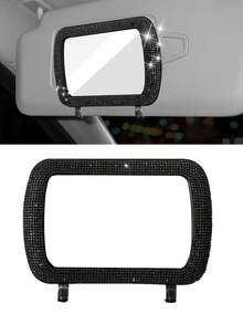 Car Sun Visor Makeup Mirror Without Light, Sparkling Rhinestone Crystal Sun Visor Makeup Mirror Clip, Suitable For Men And Women, Universal Style, Applicable To Sedans, SUVs, Trucks And RVs, Women's Car Accessories - Multicolor - View 12