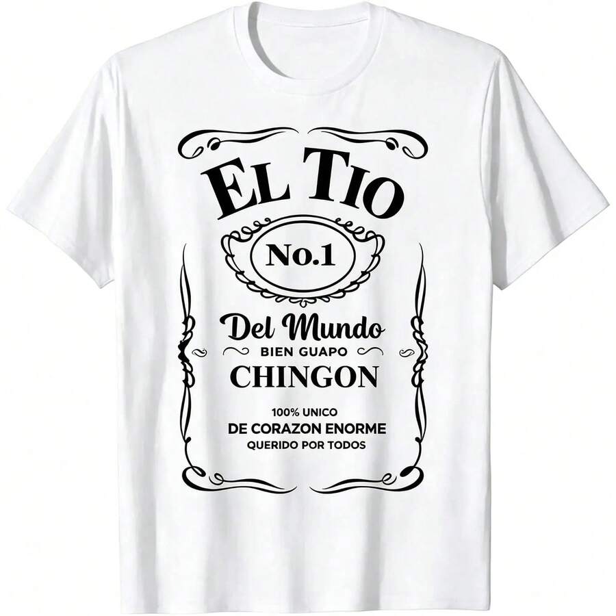 Camiseta Premium El Tio No1 World con Estampado de Alta Calidad, Suave, Cómoda y de Diseño Práctico, Hecha en EE. UU. - Blanco - Ver 1