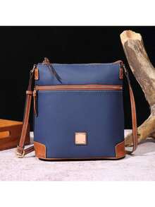 Bolso bandolera retro con acabado de guijarros y textura de lichi – Bolso de mujer multicolor - Azul - Ver 1