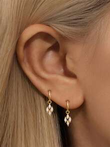 1 Pair S925 Sterling Silver Marquise Zirconia Pendant Short Tassel Earrings, Minimalist Elegant Chic Ins Cold Style Niche Earrings, Suitable For Women Commuting, Party, Daily Casual, Versatile High-End Exquisite Jewelry Fashion Gift - Tassel - View 13