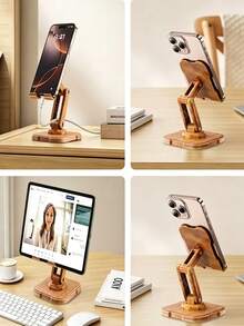 1/2pcs Multi-Function Phone Stand, 360° Rotating Base, Adjustable Height, Ergonomic Desktop Stand, Suitable For Laptop/Tablet, Suitable For Smartphone/Camera/Headphones, Space-Saving Design - Multicolor - View 4