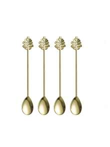 1pc/5pcs/10pcs European Style Silver/Gold Dessert Spoon, Vintage Leaf Coffee Spoon, Retro Metal Carved Fruit Dessert Spoon, For Kitchen Dining Bar, Classical Style - Gold and Silver - View 14
