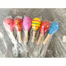 10pcs Wooden Gong And Drum Toy Set, Festive Atmosphere Wooden Gong And Drum, Suitable For Various Parties And Holiday Supplies, Random Pattern (Random Color Selection, Random Pattern Selection) - Multicolor - View 9