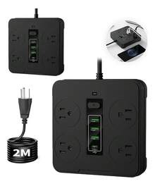 SULAVI 8-In-1 Power Strip: Power Strip With 4 Sockets, 3 USB Ports, 1 Type-C Port - US B Type Plug(110-127V) - View 3
