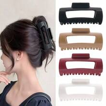 4Pcs/1Pc Soft Hair Clip, A Simple And Versatile Solid-Color Hair Clip That Protects The Back Of The Head. Ideal For Women To Wear In Summer And Fall,Perfect For School, Personal Grooming, Applying Makeup And Other Occasions And Suits All Hair Types - Multicolor - View 5