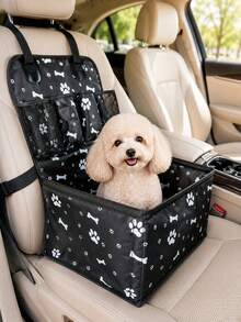 Waterproof Breathable Pet Car Seat, Portable Foldable In-Car Dog Ty Basket For Small Medium Pets, Universal Car Seat Cover With Breathable Mesh, Non-Slip Bottom & Seat Belt Anchor For  Pet Riding - One Size Fits All - View 3