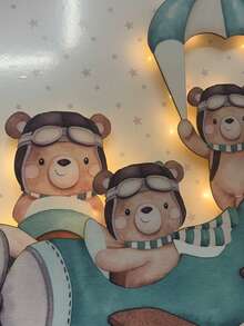 Illuminated Green Aviator Teddy Bear Decorative Kit - 綠色泰迪熊 - 查看 5