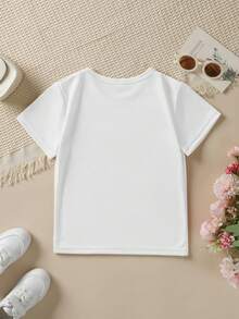 Fashionable Short-Sleeved T-Shirt For Children In Summer With Cartoon Prints Of The Number 3, Cars, Helicopters, Boats, Etc. Casual Outdoor Top NY-DX9726 - 白色 - 查看 2