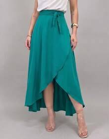Women Skirts - Teal Blue - View 1