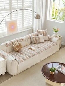 1pc European Style Fresh Floral Lace Sofa Cushion Cover, Minimalist Luxury Sofa Slipcover, Decorative Sofa Protector, Anti-Slip Anti-Dust Anti-Scratch, Suitable For All Seasons, Bedroom Living Room Office Study - Coral Orange - View 2