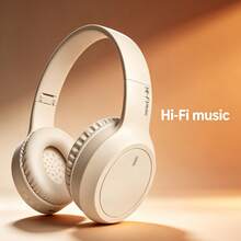 Gerripuer M2 Foldable Extendable Wireless Bluetooth Headphones, USB-C Charge, Dual Mic, Suitable For Phone, Gaming, Online Classes, Beige & Khaki Color, Affordable Gift For Valentine/New Year - Apricot - View 12