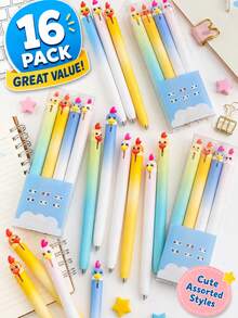 8/1pc Cute Rooster Retractable Pen, Modern Fun Durable Plastic Barrel Click Pen, No Ink Leakage, Smudge-Proof Signature Diary Pen, Desk Accessory For Teenage Girls, Suitable For Classroom, Study Room, Daily Homework, Easter Holiday Gift, School Supplies - Multiple Styles - View 9