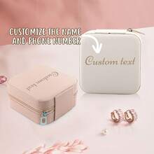 1 PC Travel Jewelry Bridesmaid Box Custom Jewelry Box Travel Jewelry Case Sage Green Box Bridesmaid Gift Personalized Box Name - Multicolor - View 6