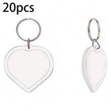 20 piezas Marco de fotos acrílico Llavero con pegatina de cabeza grande Inserto de foto Soporte de foto Anillo de llave Colgante rectangular, Para decoración colgante de fotos DIY de doble cara Marco de fotos - Multicolor - Ver 15