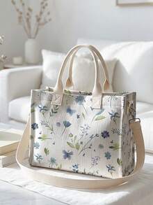 1pc Tote Bag Multi-Scenario Universal Extra Large Capacity Ultra Lightweight Portable Versatile Practical Floral Print Large Capacity Crossbody Mommy Bag Multi-Pocket Detachable Shoulder Strap 2026 New Daily Handbag - Multicolor - View 6