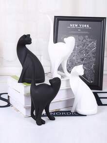Matte White Resin Abstract Cat Statue, Minimalist Modern Animal Sculpture Decor, Elegant Tabletop Ornament For Fireplace Mantels, Living Room Side Tables,Room Decor, Home Decor, Bestfriend Gifts,A Back-To-School Gift - New Product - View 11