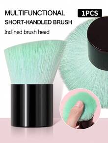 1pc Professional Flat Head Makeup Brush, Blush Brush, Foundation Brush, Loose Powder Brush, Synthetic Hair Super Soft Makeup Setting Brush, Kabuki Powder Brush, Home & Travel Portable - Black - View 9
